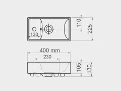 Esvit Lapino Minos 40 cm Mobilya Uyumlu Lavabo