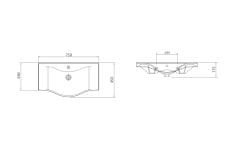 Esvit Lapino Basic 75 cm Mobilya Uyumlu Lavabo