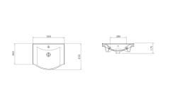 Esvit Lapino Basic 55 cm Mobilya Uyumlu Lavabo