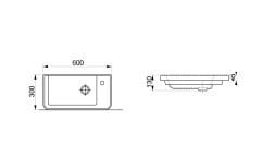 Esvit Lapino Mabel 60 cm Mobilya Uyumlu Lavabo