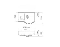 Esvit Lapino Litos 45 cm Mobilya Uyumlu Mini Lavabo