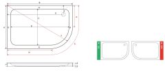 Shower 80x120 Allison Oval Asimetrik Flat Duş Teknesi (h:7 cm)
