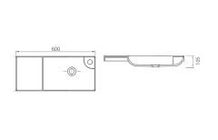 Esvit Lapino Ventidue 60 cm Mobilya Uyumlu Mini Lavabo