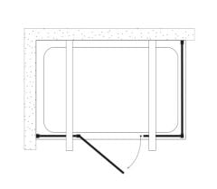 Shower Special 80x150 2 Sabit 1 Açılır Yan Panelli, Ön Cephe Girişli, Dikdörtgen Kabin