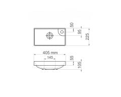 Esvit Lapino Ventidue 40 cm Mobilya Uyumlu Mini Lavabo