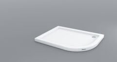 Shower 90x100 Allison Oval Asimetrik Flat Duş Teknesi (h:7 cm)