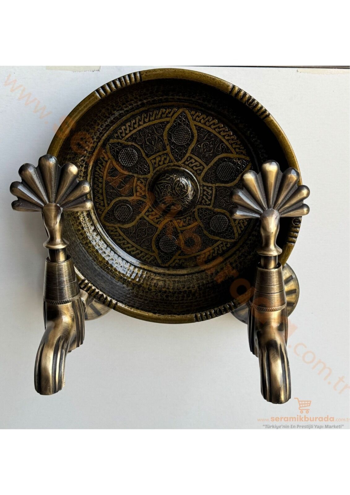 LPD Hamam Taslı İkili Tavroz Osmanlı Musluğu Antik 1/2