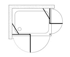 Shower Place 70x90 2 Sabit 2 Açılır Nokta Menteşeli Kabin