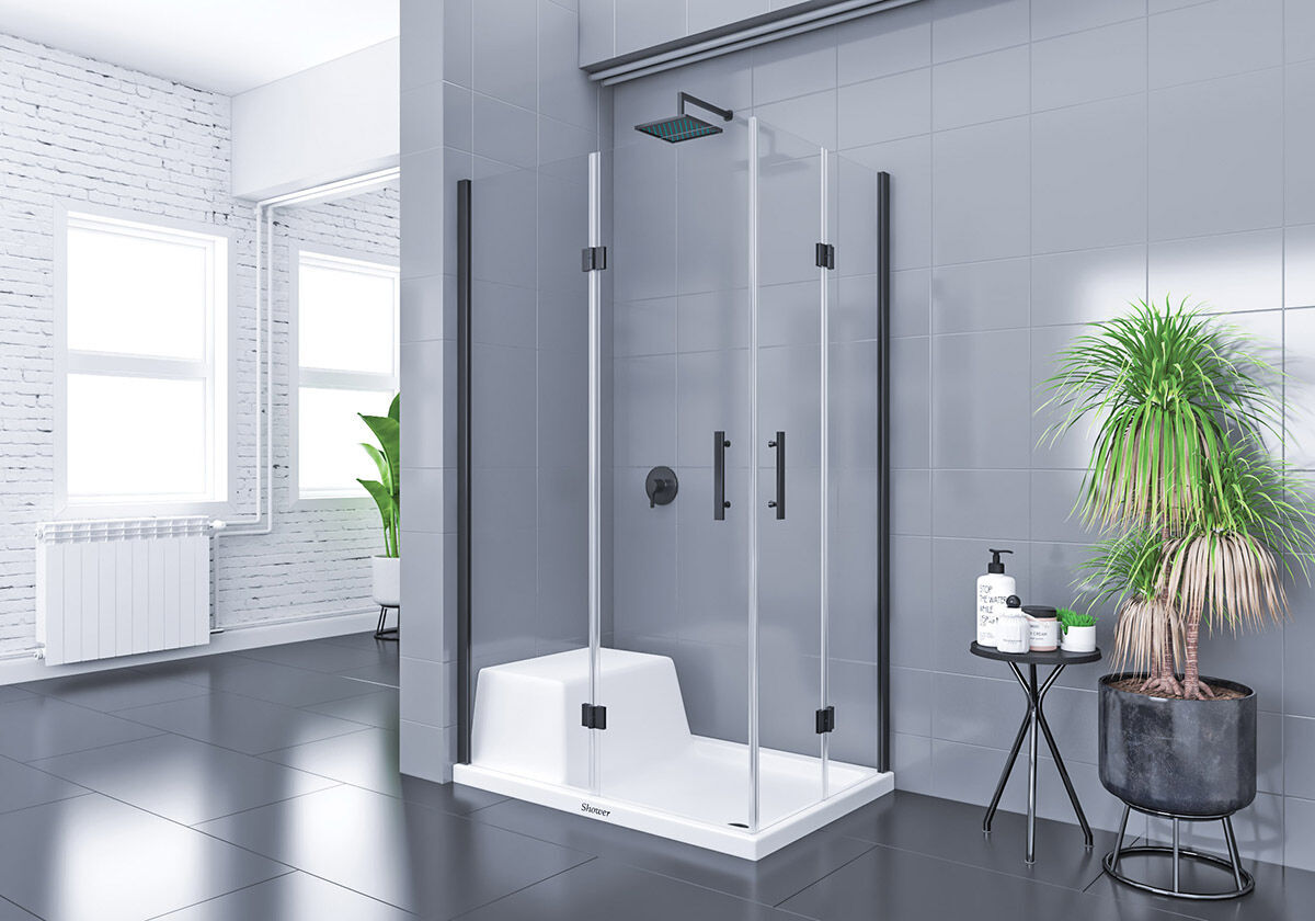 Shower Place 70x100 2 Sabit 2 Açılır Nokta Menteşeli Kabin