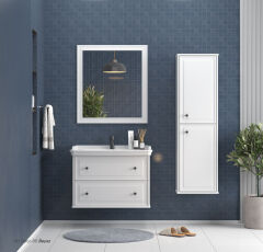 Shower Art Deco 80 cm Banyo Dolabı Boy Dolapsız - Beyaz