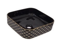 LPD 38x38 Tezgah Üstü Siyah Dekorlu Lavabo