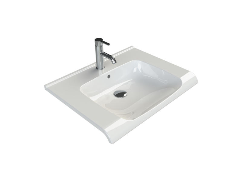 Turkuaz Anova 65 cm Etajerli Lavabo