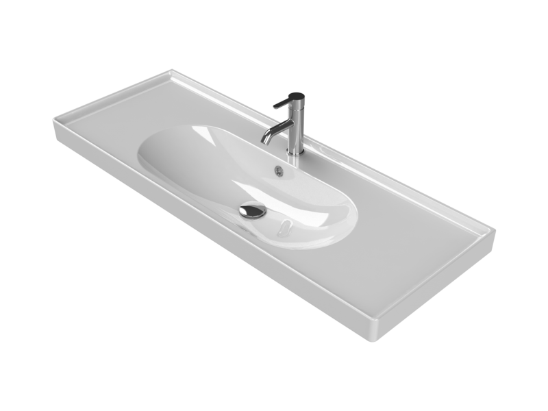 Turkuaz Arya 120 cm Etajerli Lavabo