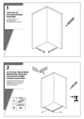 Shower Omen 80x100 Yan Panelli İçe Katlanır Kabin