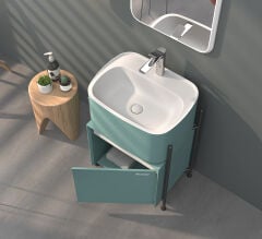 Shower İron 1 Banyo Dolabı Petrol Mavi