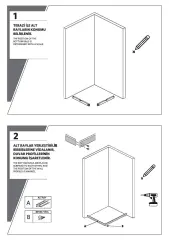 Shower Omen 80x120 Yan Panelli İçe Katlanır Kabin
