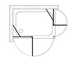 Shower Place 70x160 2 Sabit 2 Açılır Nokta Menteşeli Kabin