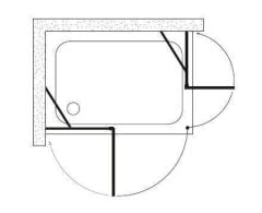 Shower Place 80x90 2 Sabit 2 Açılır Nokta Menteşeli Kabin