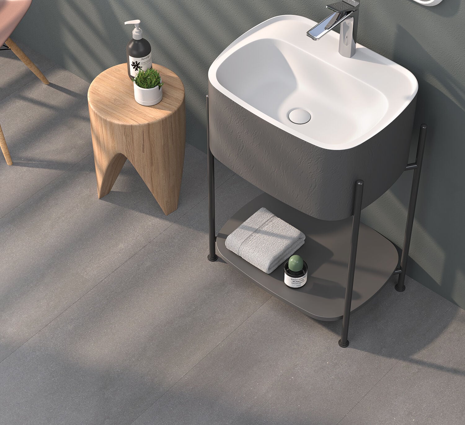 Shower İron 3 Banyo Dolabı Antrasit