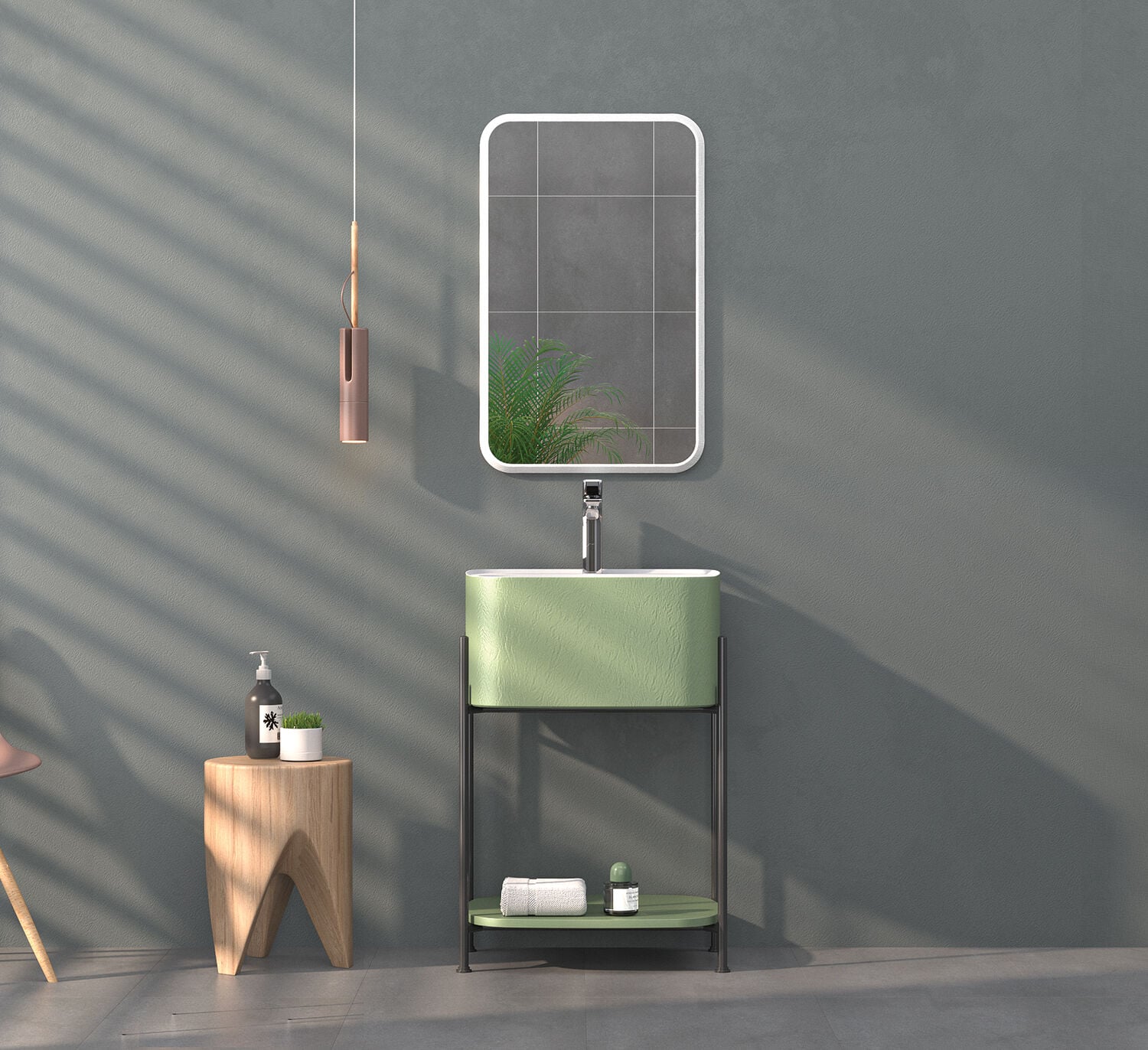 Shower İron 3 Banyo Dolabı Sardunya
