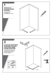 Shower Omen 80x150 Yan Panelli İçe Katlanır Kabin