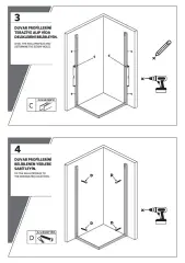 Shower Omen 90x100 Yan Panelli İçe Katlanır Kabin