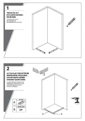 Shower Omen 90x110 Yan Panelli İçe Katlanır Kabin