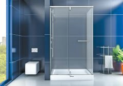 Shower Mars 100X120 1 Sabit 1 Açılır Yan Panelli Tekne Üzeri Kabin