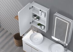 Shower Edra 130 cm Banyo Dolabı Beyaz/Legnano
