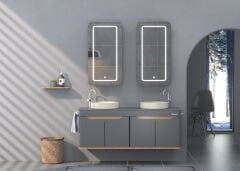 Shower Edra 130 cm Banyo Dolabı Antrasit/Legnano