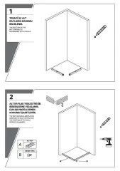 Shower Omen 90x120 Yan Panelli İçe Katlanır Kabin