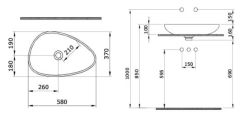 Bocchi | Etna Çanak Lavabo 58 cm Mat Petrol Mavi