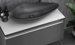 Shower Luna 120 Banyo Dolabı Beyaz/Siyah