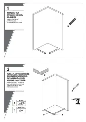 Shower Omen 90x130 Yan Panelli İçe Katlanır Kabin