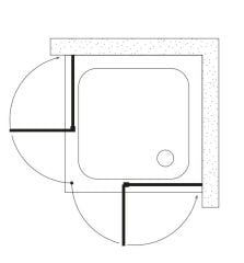 Shower Original 90x90 2 Sabit 2 Açılır Tekne Üzeri Kare Kabin