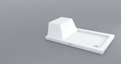 Shower 90x130 Pandora Dikdörtgen Oturmalı Flat Duş Teknesi (h:7 cm)