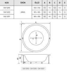 Shower Anka 180x180 Düz Oturmasız Jakuzi