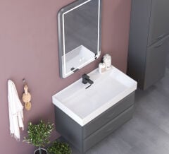 Shower Truva 80 Banyo Dolabı Boy Dolaplı - Antrasit