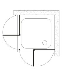 Shower Original 110x110 2 Sabit 2 Açılır Tekne Üzeri Kare Kabin