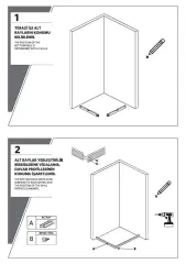 Shower Omen 90x150 Yan Panelli İçe Katlanır Kabin