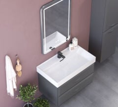 Shower Truva 100 Banyo Dolabı Boy Dolaplı - Antrasit