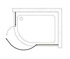 Shower Original 80x100 2 Sabit 1 Açılır Asimetrik Tekne Üzeri Kabin