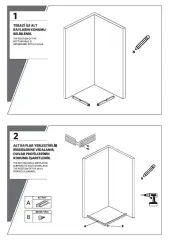 Shower Omen 100x150 Yan Panelli İçe Katlanır Kabin