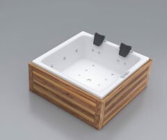 Shower Atos Plus 160x160 Kare Ahşap Panelli Jakuzi