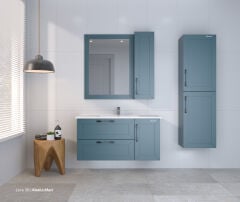 Shower Lexa 100 cm Banyo Dolabı Boy Dolaplı - Alaska Mavi