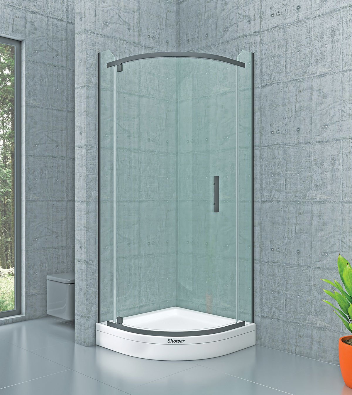 Shower Original 100x100 2 Sabit 1 Açılır Oval Tekne Üzeri Kabin