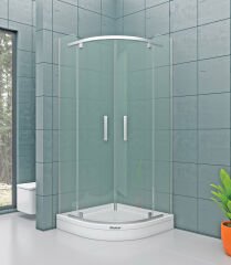 Shower Original 110x110 2 Sabit 2 Açılır Oval Tekne Üzeri Kabin