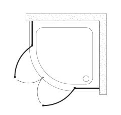 Shower Original 110x110 2 Sabit 2 Açılır Oval Tekne Üzeri Kabin