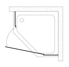 Shower Original 90x90 2 Sabit 1 Açılır Beşgen Kabin