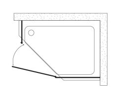 Shower Original 90x120 2 Sabit 1 Açılır Beşgen Sağ-Sol Kabin